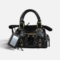 Borsa Metropolis Specchietto Mini in Similpelle - Nera con Dettagli Dorati